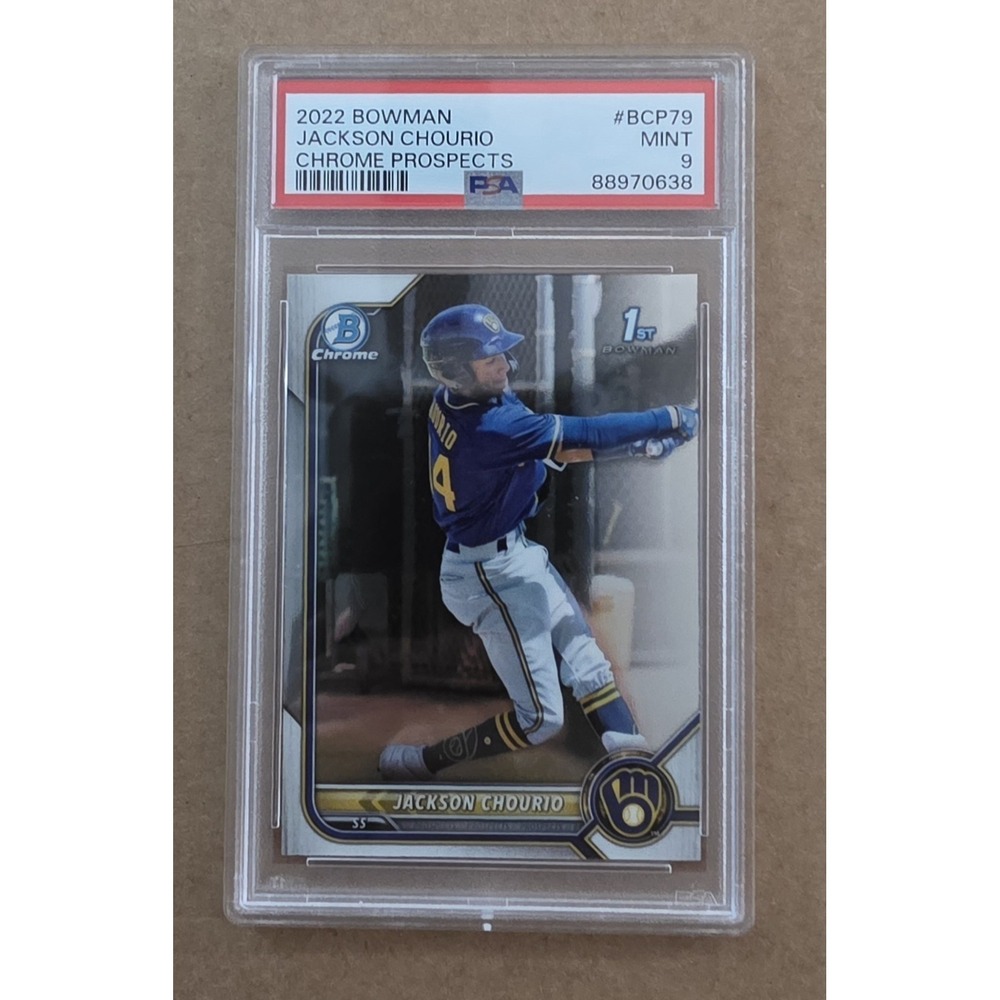 2022 Bowman Chrome Prospects Jackson Chourio 1st Bowman BCP-79 RC PSA 9 MINT